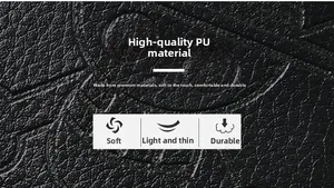 Close-up of black lychee grain PU leather texture showing soft and durable material