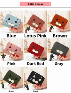 Detailed color display of cute cartoon seal wallets with star tassels and zippers