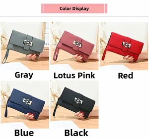 Lychee pattern crossbody clutch collection in five colors with metal buckle detail