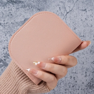 Mini Portafoglio da Donna in Pelle PU Trama Litchi Sottile Portacarte Portamonete Piccola Clip per Soldi Minimalista