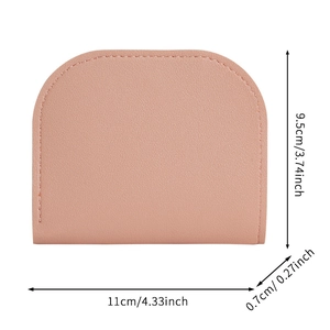Portafoglio sottile rosa da donna in finta pelle con dimensioni 11cm x 9.5cm e grana fine