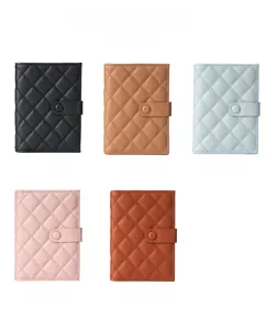 Grid view of slim travel passport wallets in quilted leather and five assorted colors