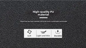 Detail of high-quality black litchi grain PU leather showing soft and durable texture