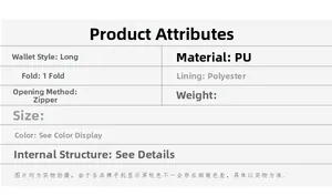 Detailed spec chart for striped PU leather phone bag with zipper and large capacity