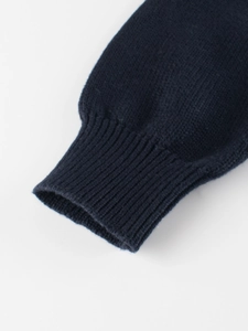 Cardigan lavorato a maglia blu navy per bambini con zip e polsini a costine morbidi