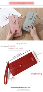 Détail du portefeuille long avec 9 fentes pour cartes et compartiment pour smartphone 7 pouces