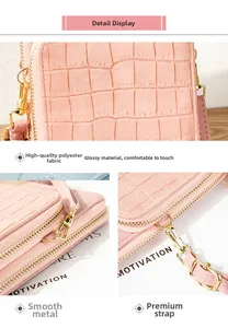 Macro detail of pink crocodile texture with smooth gold zippers and metal hooks