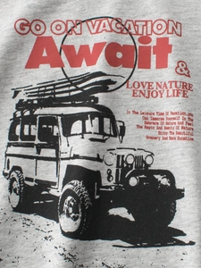 T-shirt gris pour garçons en coton avec imprimé de véhicule tout-terrain vintage