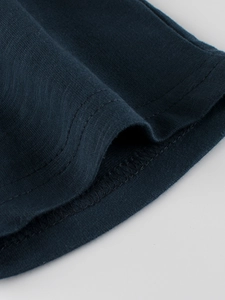 Pantalones cortos azul marino para niños con costura doble y tejido de punto de alta densidad