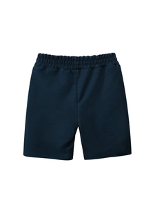 Pantalones cortos deportivos azul oscuro para niños en punto de algodón con elástico