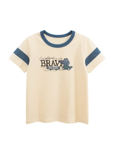 Boys Short Sleeve T-Shirt Cotton Cartoon Crocodile Skateboard Crew Neck Summer Casual Toddler Kids Top