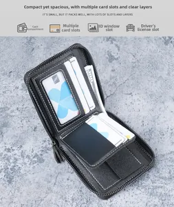Detail of the multi-slot interior showing bill compartment and card holders in the wallet
