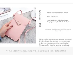 Borsa a tracolla rosa in pelle PU per cellulare con fibbia a cuore e opzioni colore