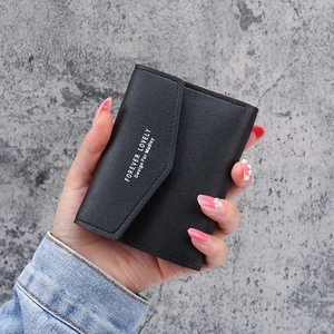 Damen Kleine Brieftasche PU Leder Dreifach Gefaltet Kartenhalter Buchstabendruck Schnalle Münzbörse Mode Minimalistisch Täglich Tasche