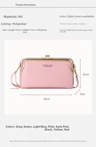 Détails du sac à main en cuir PU rose avec dimensions 19x11x3cm et structure interne