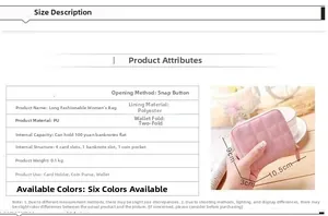 Detailansicht der rosa PU-Brieftasche mit Innenfächern und handlicher kompakter Größe