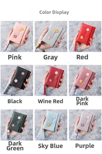 Détails de petits portefeuilles pour femmes déclinés en neuf couleurs tendances