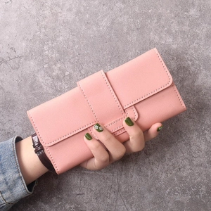 Women's Long PU Leather Wallet Multi-Functional Tri-Fold Clutch For Women Solid Color Large Capacity Card Holder Fashion Handbag