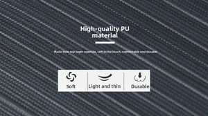 Detail view of premium PU leather wallet featuring soft and durable diagonal ribbed texture