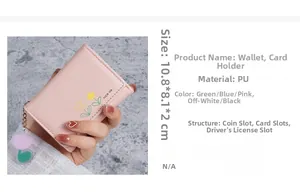 Détail du portefeuille en cuir PU rose avec imprimé floral et charm tulipe inclus
