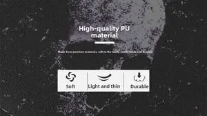 Detail of high-quality PU leather material with soft black lychee grain texture