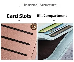 Detail showing internal card slots and large cash compartment of cherry wallet