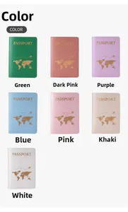 Detailed grid view showcasing seven elegant faux leather passport covers in various colors