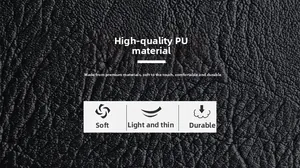 Close-up of black litchi pattern PU leather texture for men's bi-fold wallet durability