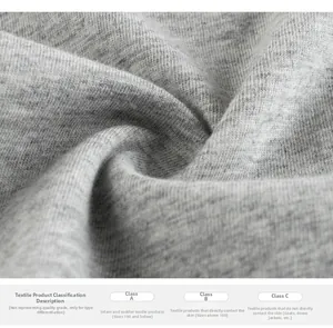 Detail of soft grey knit fabric showing premium safety textile standards for babies