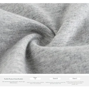 Detailed close-up of gray marl knit fabric showing soft texture and fine weave details