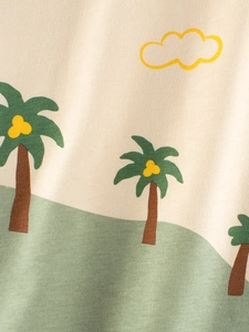 Kids long sleeve t-shirt with cartoon dinosaur print and soft cotton knit fabric details