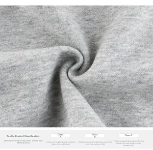 Close-up of premium grey marl fleece fabric texture and softness of children sweatshirt
