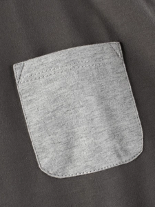 Kinder Langarmshirt aus anthrazitfarbenem Strickstoff mit hellgrauer Kontrasttasche