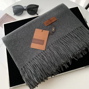 Solid Color Winter Scarf Warm Imitation Cashmere Long Pashmina Wrap With Tassels For Women Elegant Casual Fashion