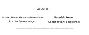 Christmas bird ornament material details showing foam texture and single pack specification