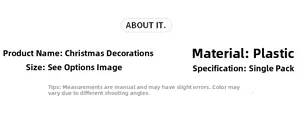 Detailed product specification table for Christmas plastic wreaths and wall decorations
