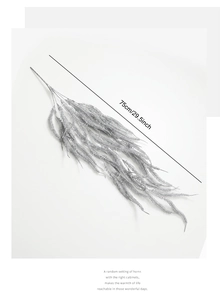 Detailed view of a 75cm silver glitter artificial willow leaf branch for Christmas decor
