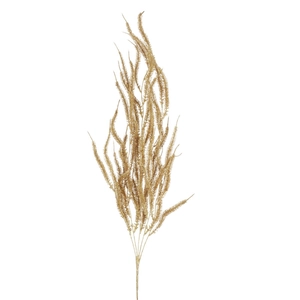 Golden glitter artificial leaf spray for Christmas tree and wedding floral decoration