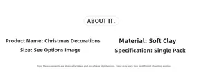 Detail specifications for polymer clay gingerbread man Christmas tree ornaments