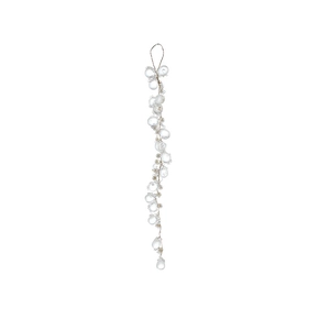 Christmas clear acrylic crystal beads and white pearls hanging ornaments for tree decoration