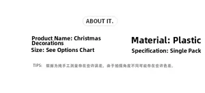 Detail specifications of plastic Christmas train ornament including material and size info