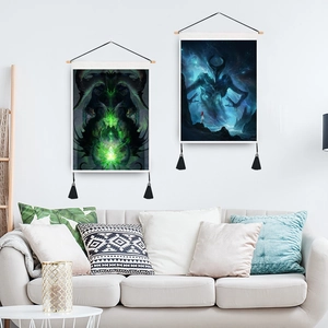 Artistic Indian Buddha style wall tapestries with demon and starry giant prints for living rooms