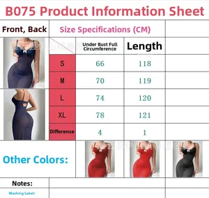 Size chart for women sexy V-neck mesh nightwear showing length and bust measurements