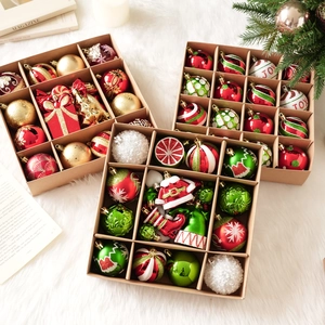 Bolas De Navidad Plástico Irrompibles Surtido Con Caja Para Decoraciones Árbol Fiesta Vacaciones Hogar Adornos