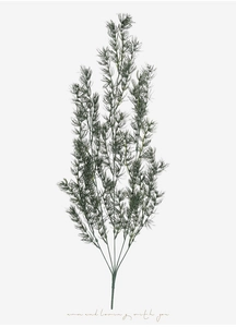 Detailed view of artificial PE pine needle branch for Christmas wreath decoration