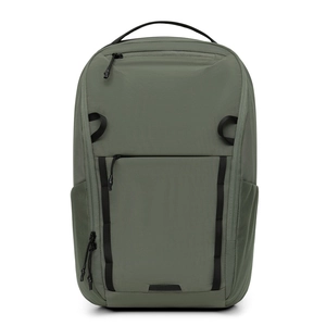 Durable army green commuter backpack for outdoor travel with functional pockets