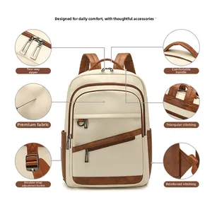 Détails des coutures renforcées, zips durables et bretelles réglables du sac à dos