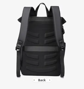 Ergonomic back of thermal backpack with breathable mesh straps and luggage trolley strap