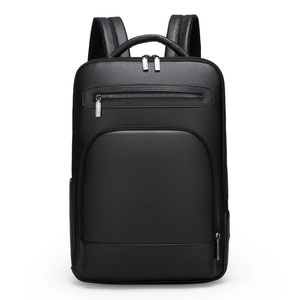 Business Backpack PU Leather Waterproof Large Capacity Travel Laptop Bag Minimalist Urban Professional Men USB Port