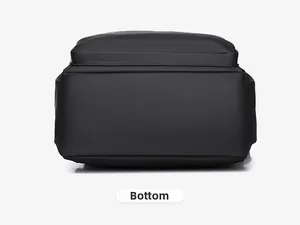 Detailed bottom view of large capacity insulated backpack showing waterproof matte material